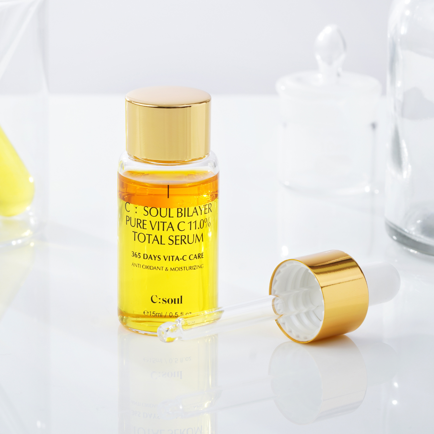 Bilayer Pure Vita C 11% Total Serum Feuchtigkeitsspendendes Antioxidans-Gesichtsserum C:Soul
