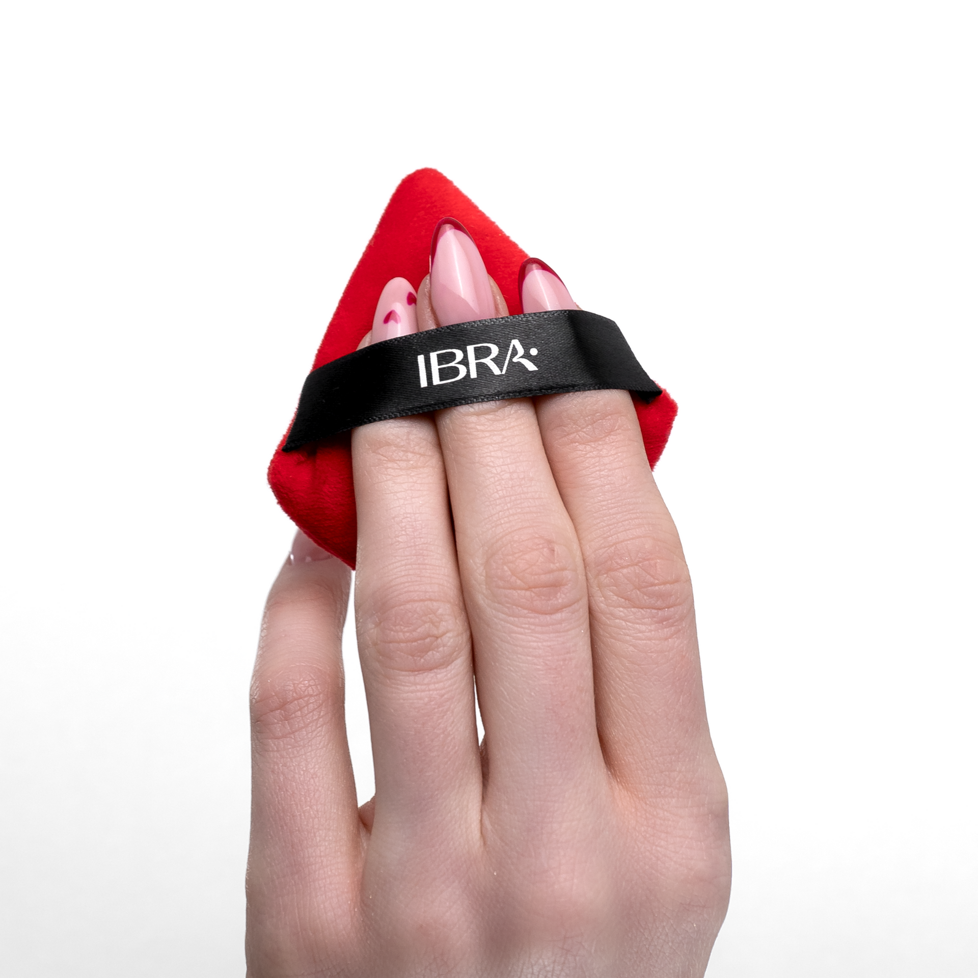 IBRA Makeup Piumino triangolare per cipria rosso