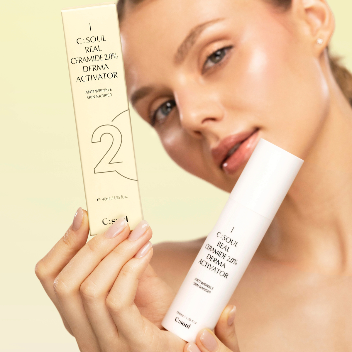 Zestaw do pielęgnacji twarzy Nawilżający Krem-Serum Mela + Barierowe Serum z Ceramidami C:Soul