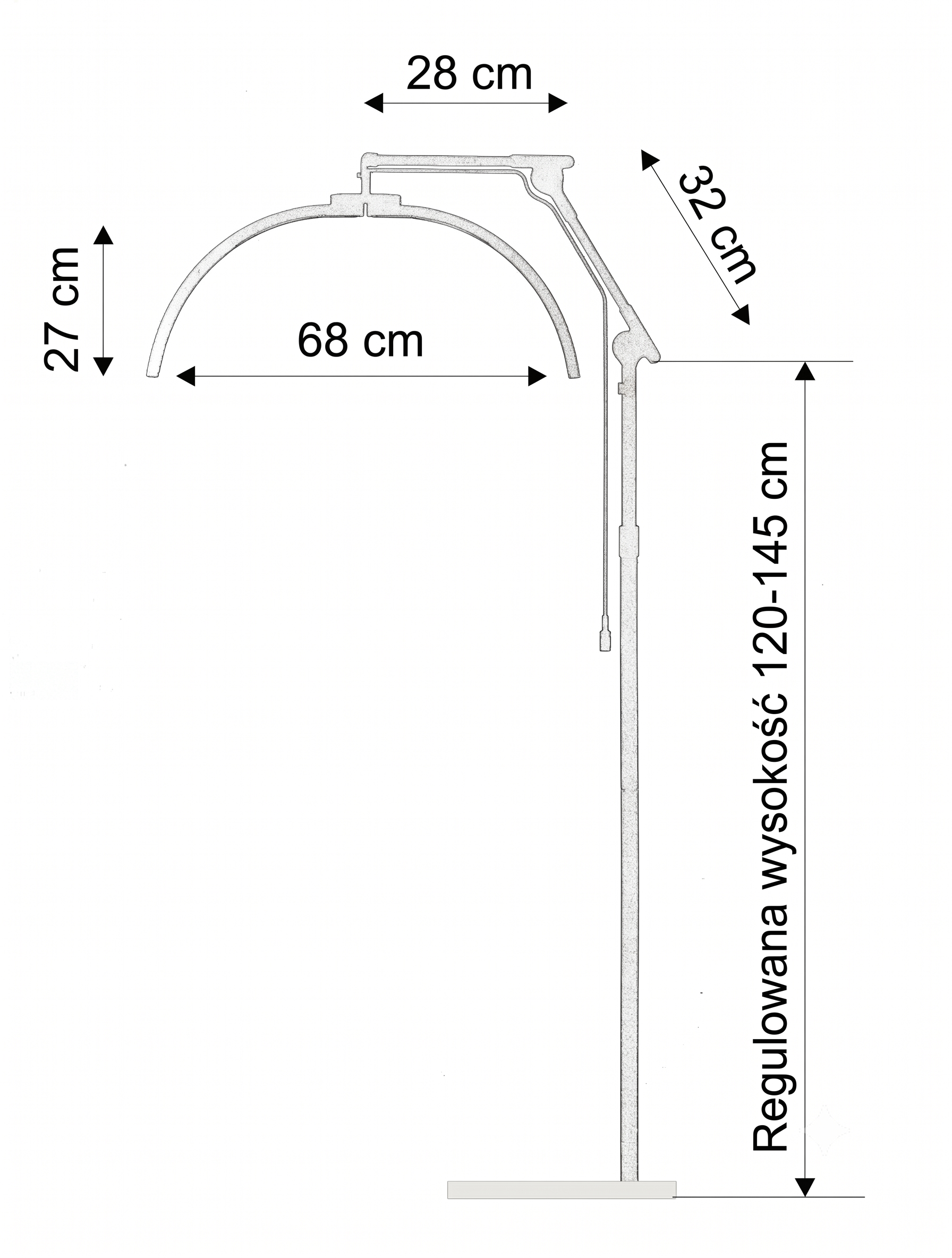 LUNA half-ring LED floor lamp black ARUBA