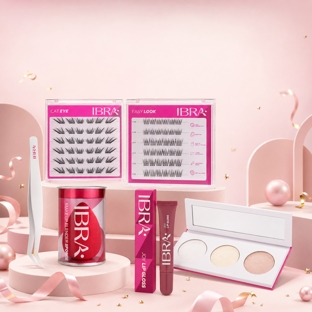Zestaw urodzinowy "Lash&Glow Party" IBRA Makeup