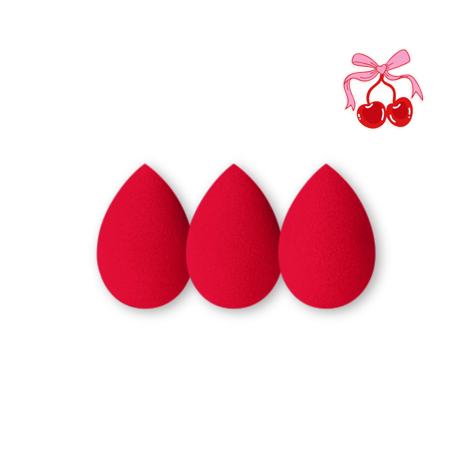 Makeup Blender Sponge zestaw gąbeczek "cherry" trio IBRA Makeup